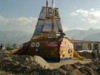 Gemi Temalı Ahşap Oyun Parkı